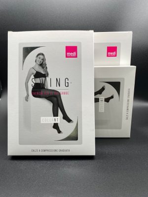 Collant trasparente a compressione graduata MEDI Swing Sheer & Soft punta aperta nei colori naturale e nero